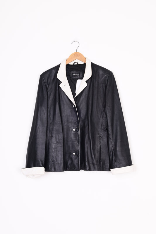 Vera Pelle Womens Black Jacket Size M