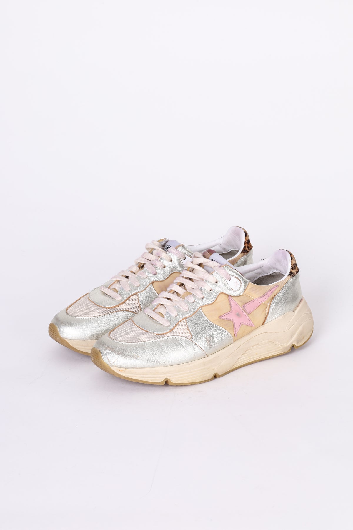 Golden Goose Running Womens Beige Sneakers Size EU 38