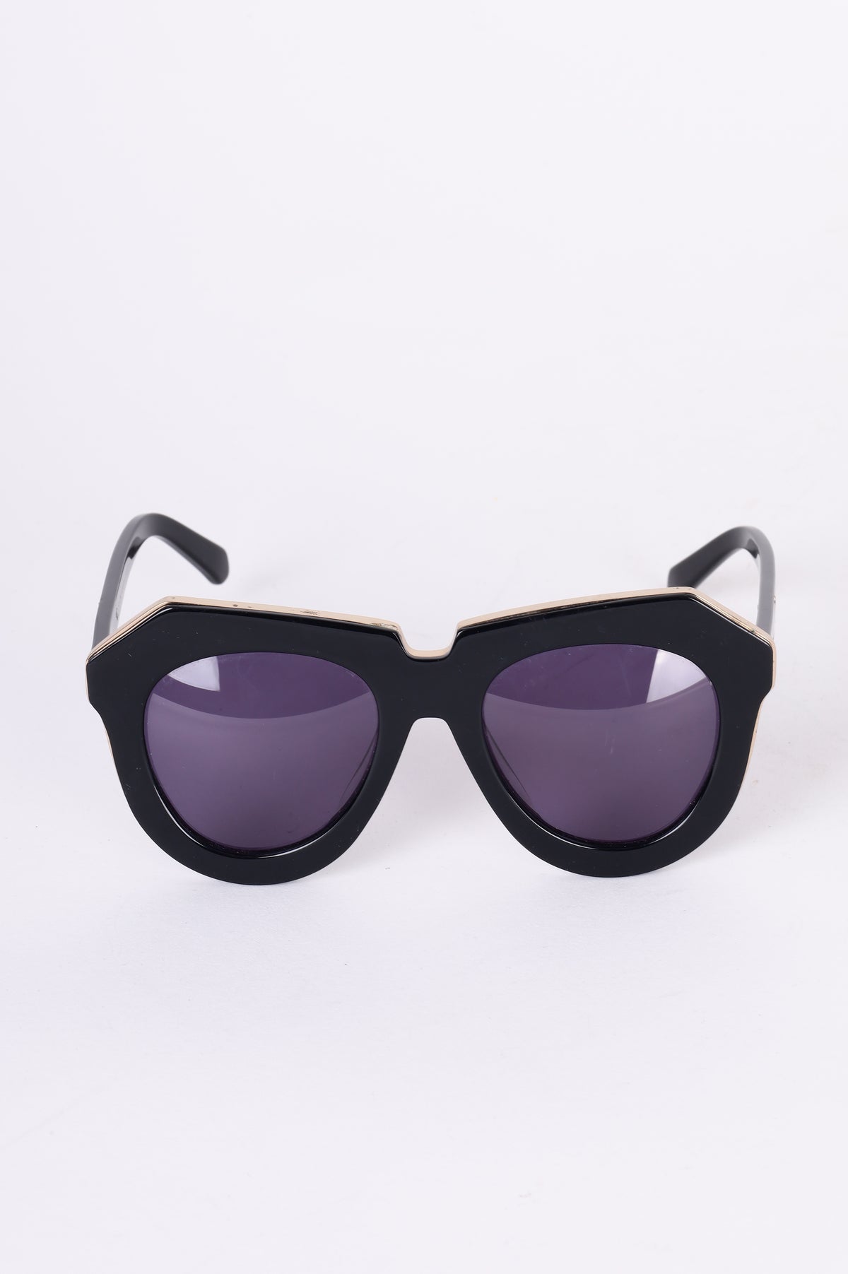 Karen Walker Womens Black Sunglasses Size O/S