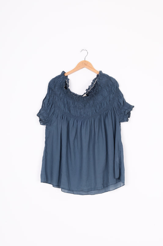 Karen Walker Womens Blue Blouse Size 14