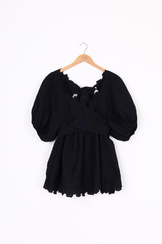 Cecilie Bahnsen Womens Black Blouse Size 6