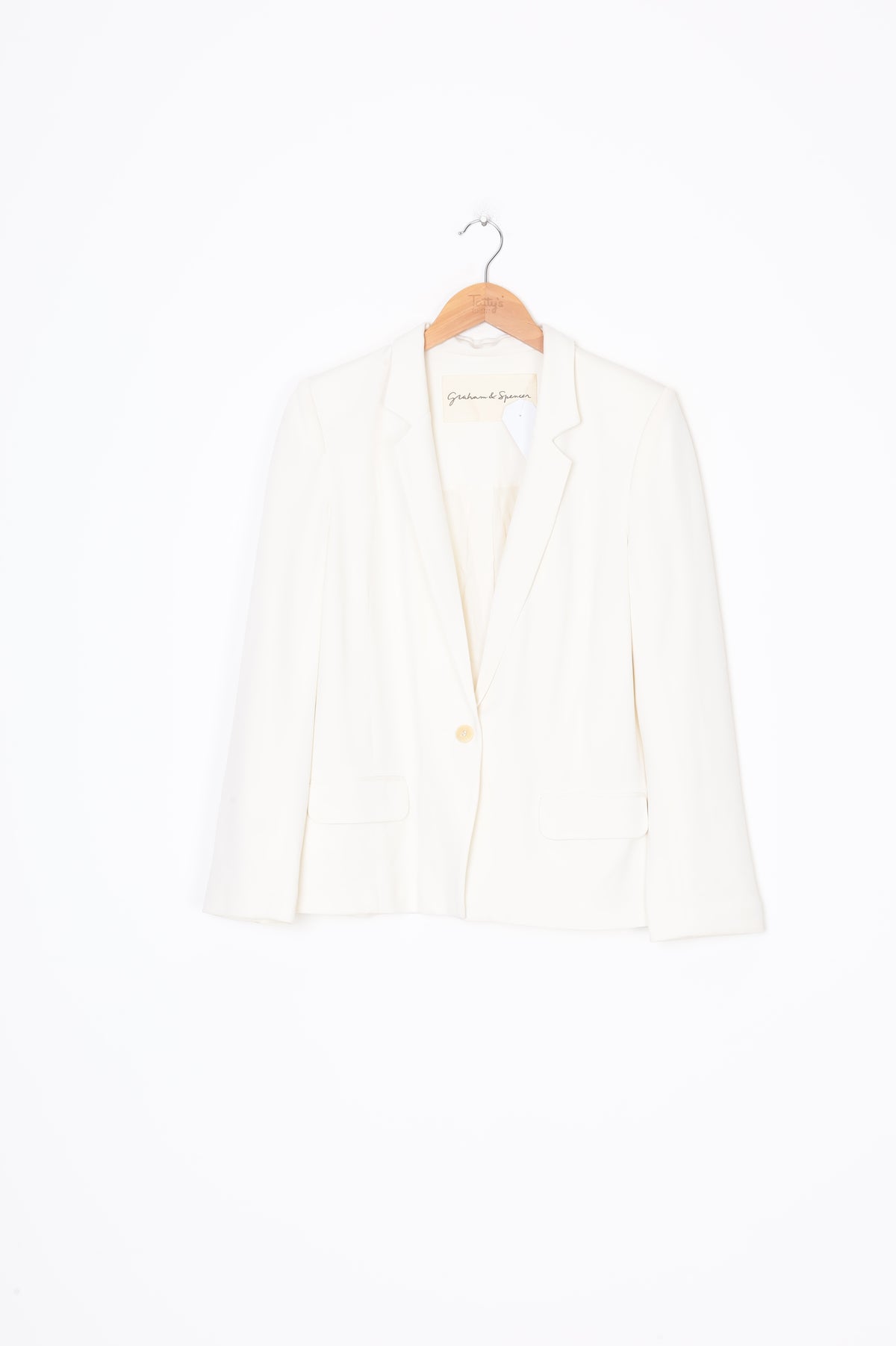 Graham & Spencer Womens White Blazer Size L