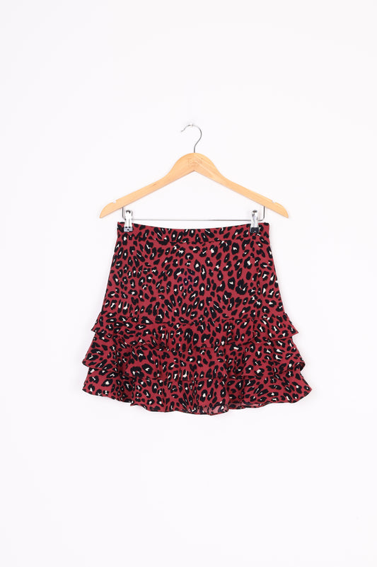 Seeking Lola Womens Red Mini Skirt Size 8