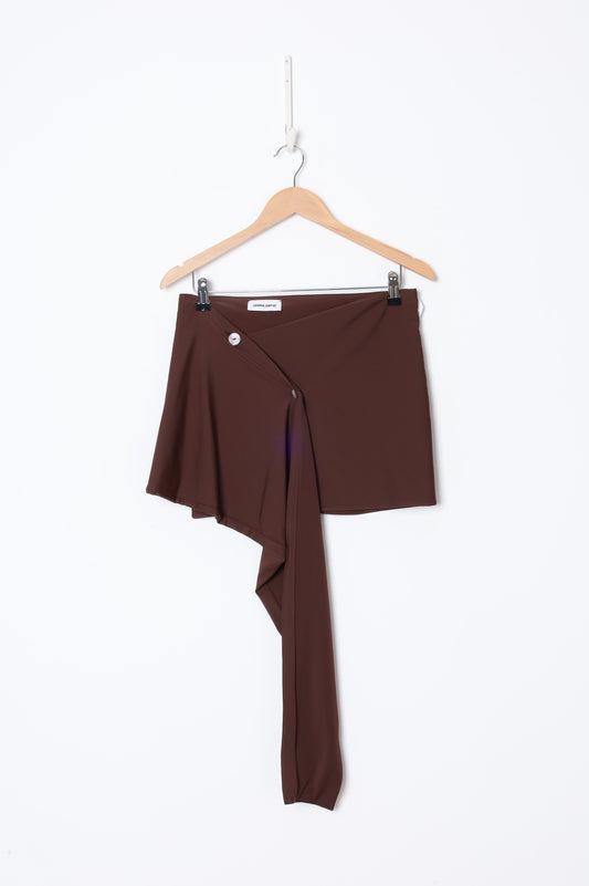 Emma Sofie Womens Brown Mini Skirt Size S