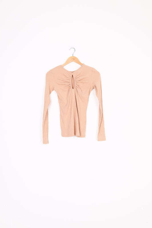 Caitlin Crisp Womens Beige Top Size 8