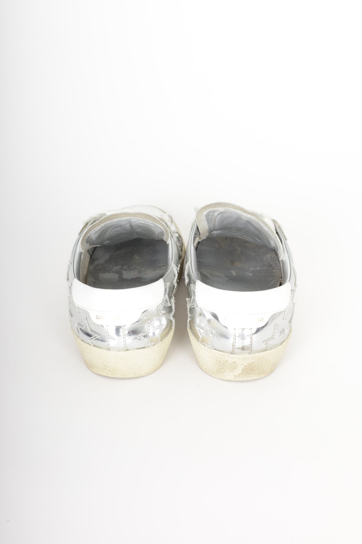 Saint Laurent Womens Silver Sneakers Size EU 38