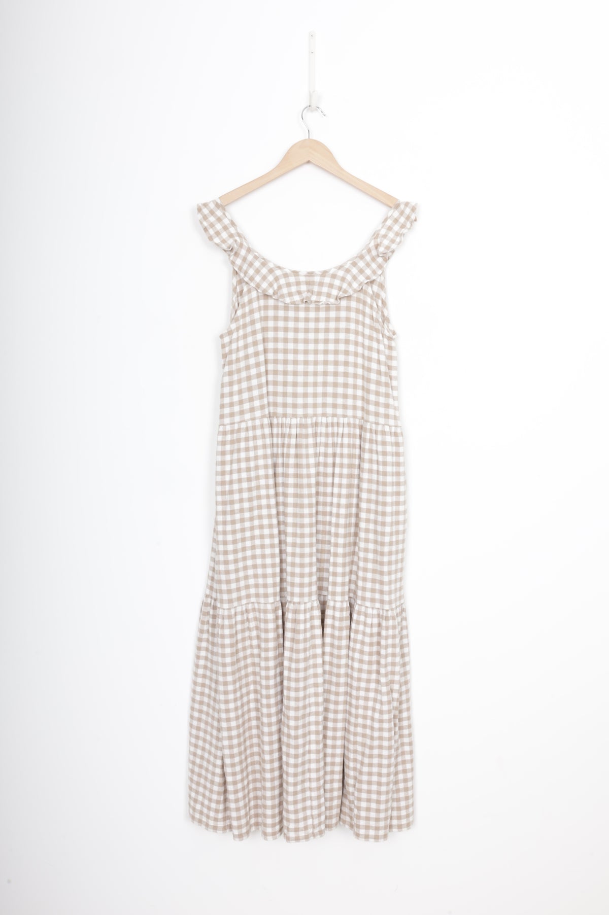 Caitlin Crisp Womens Beige Dress Size 14