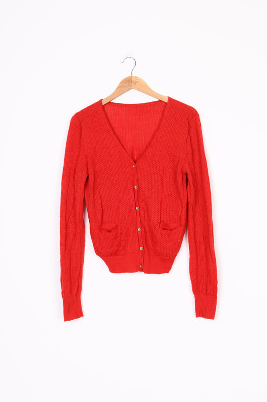 Aiayu Womens Red Cardigan Size L