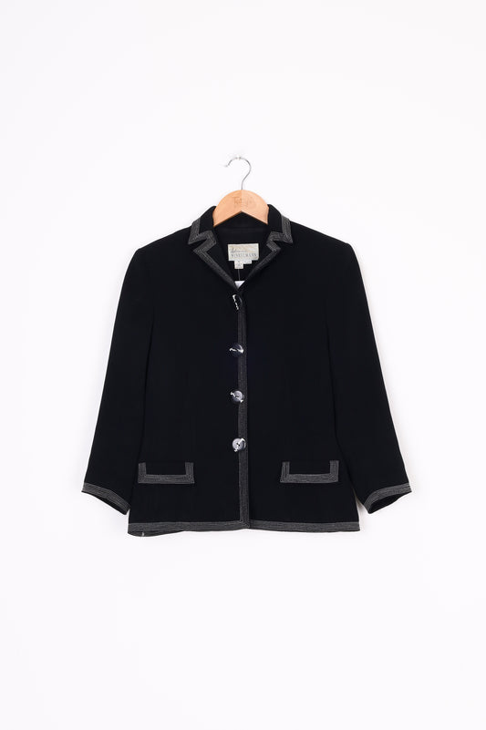 Adrienne Winkelmann - Vintage Womens Black Jacket Size 10