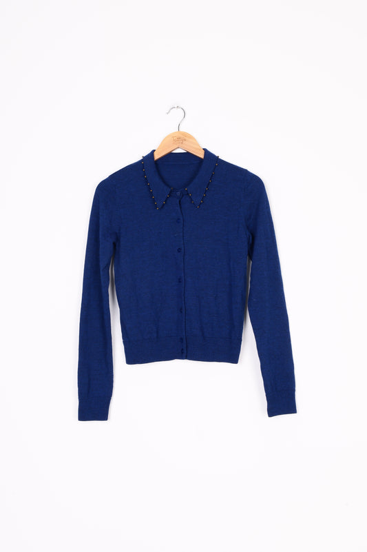 No Label Womens Blue Cardigan Size S