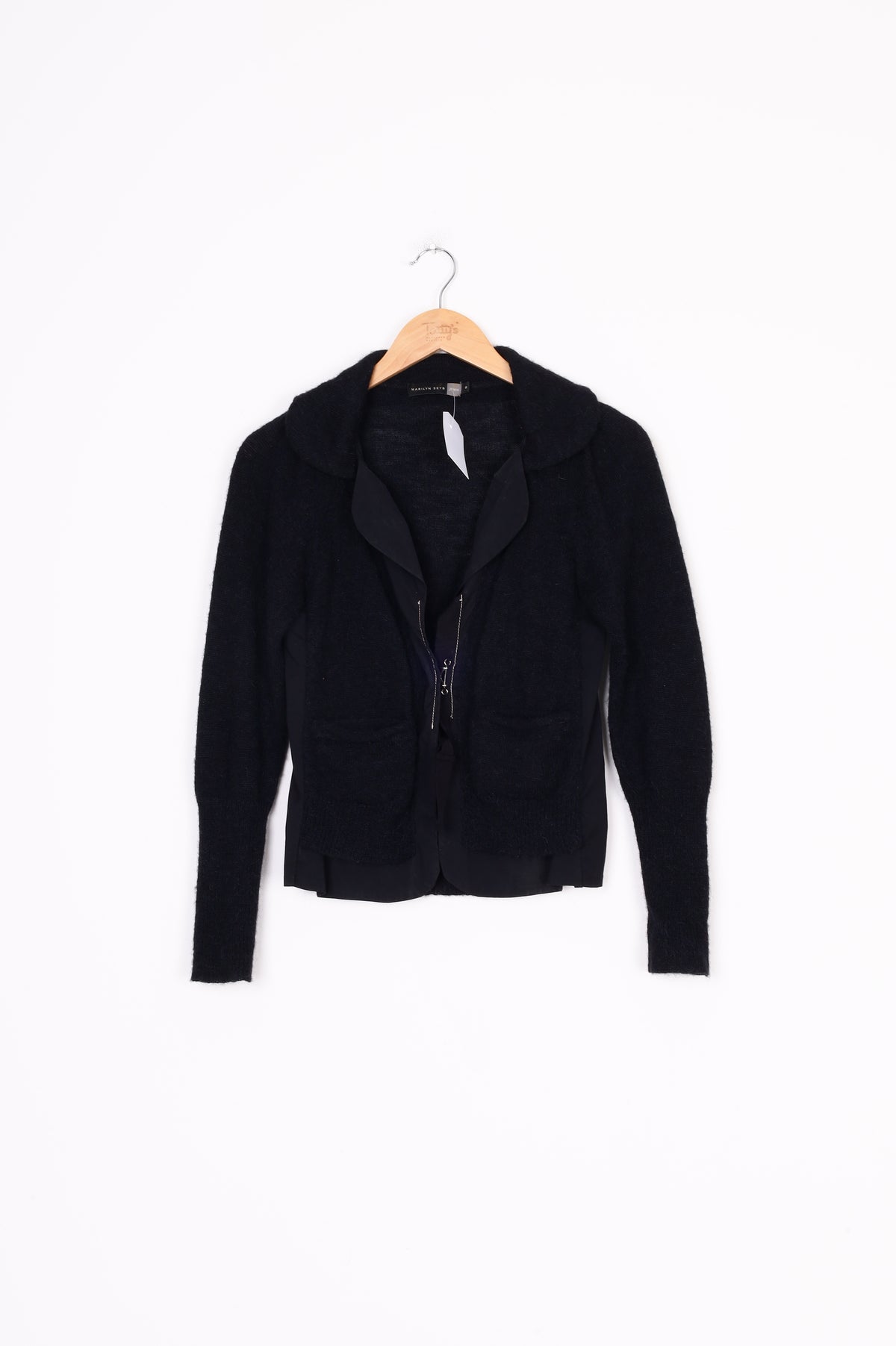 Marilyn Seyb Jeune Womens Black Cardigan Size 8
