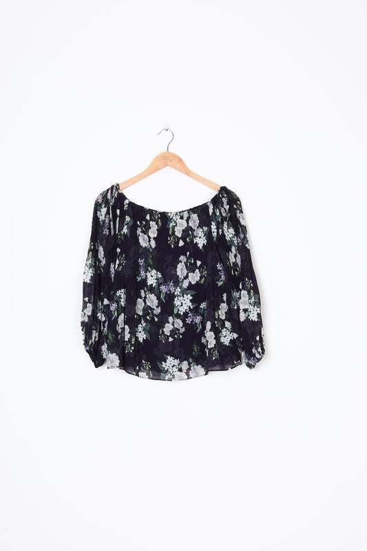 Max Womens Black Blouse Size 8