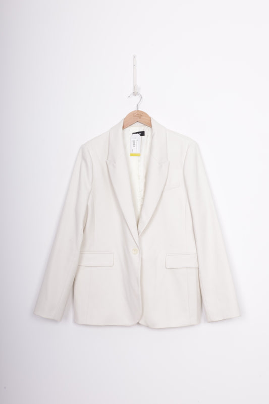 ME + EM Womens White Blazer Size 16