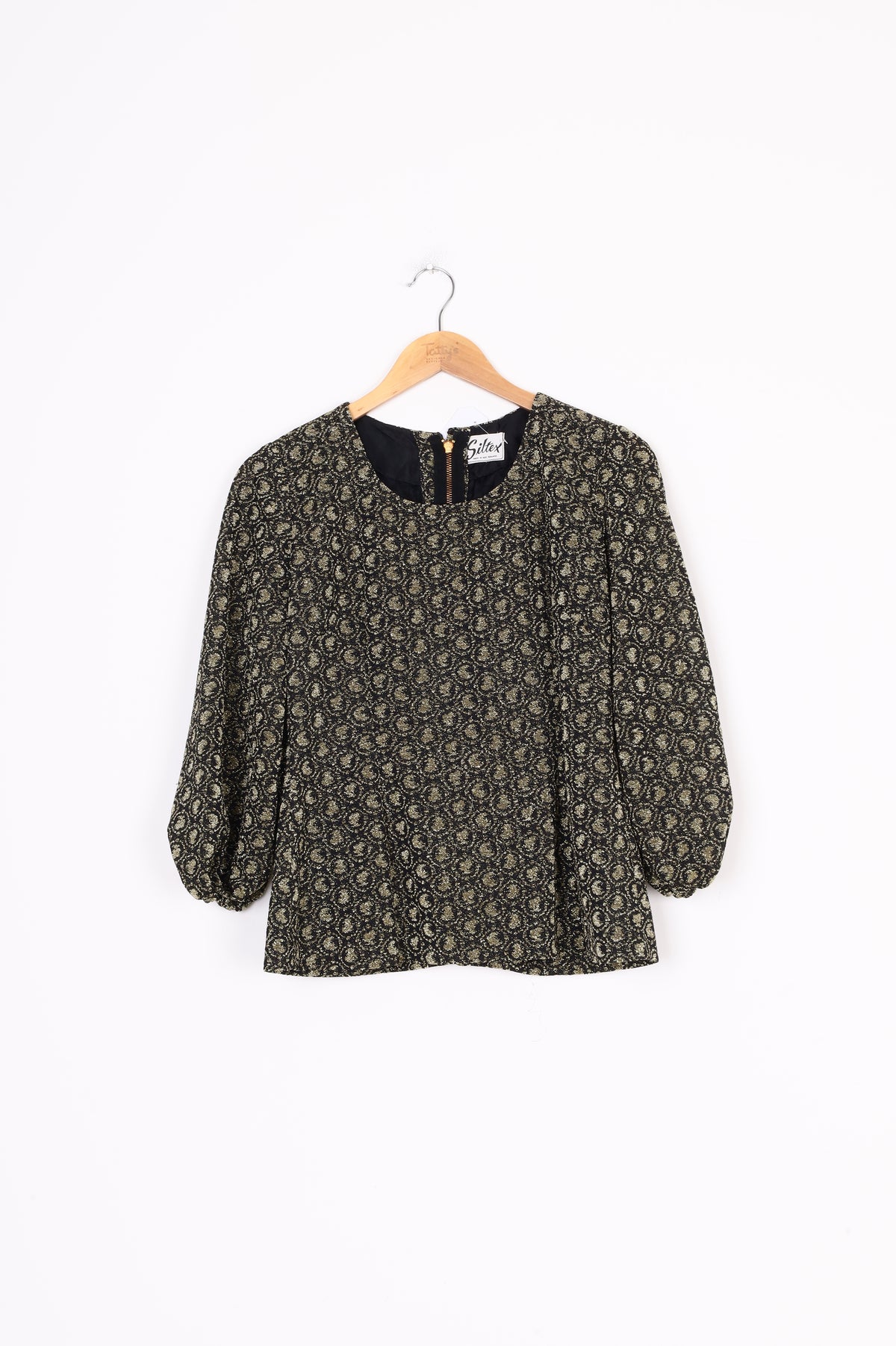 Siltex - Vintage Womens Black Blouse Size M