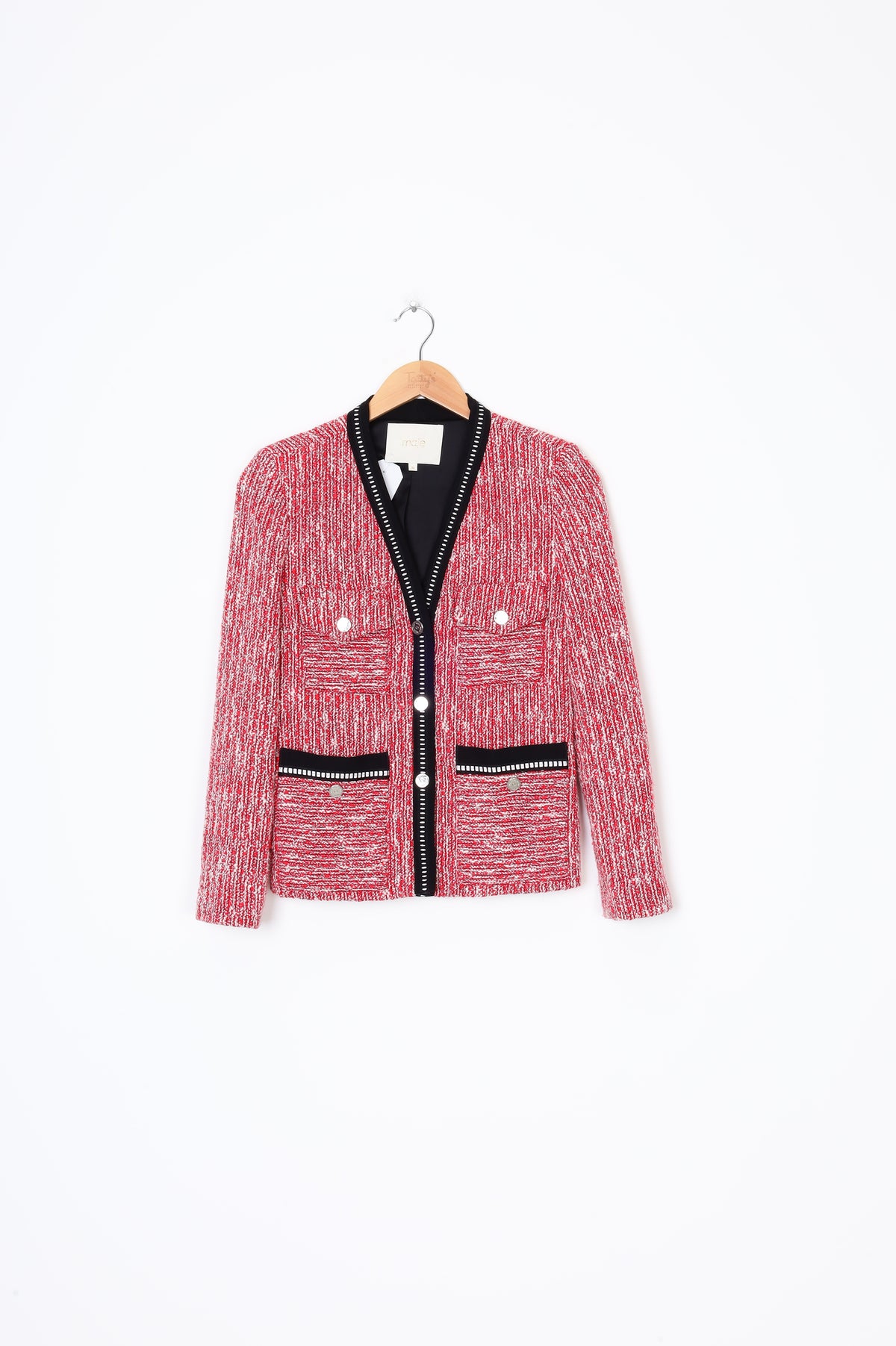 Maje Womens Red Jacket Size EU 36