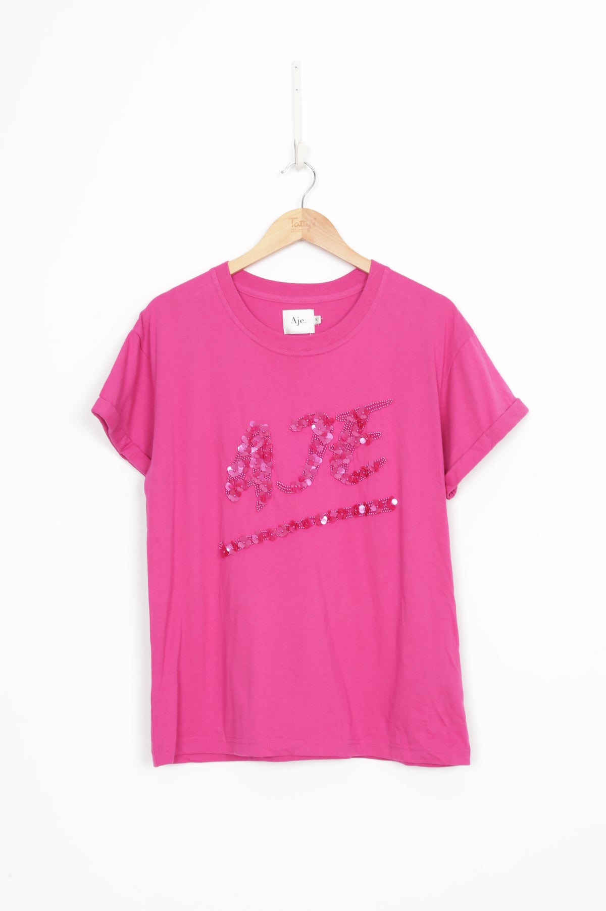 Aje Womens Pink T-shirt Size S