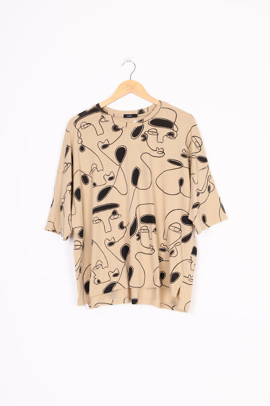 Bassike Womens Brown T-shirt Size XS