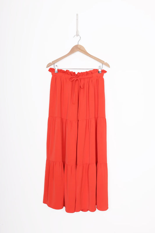 Amaya Womens Orange Maxi Skirt Size 8