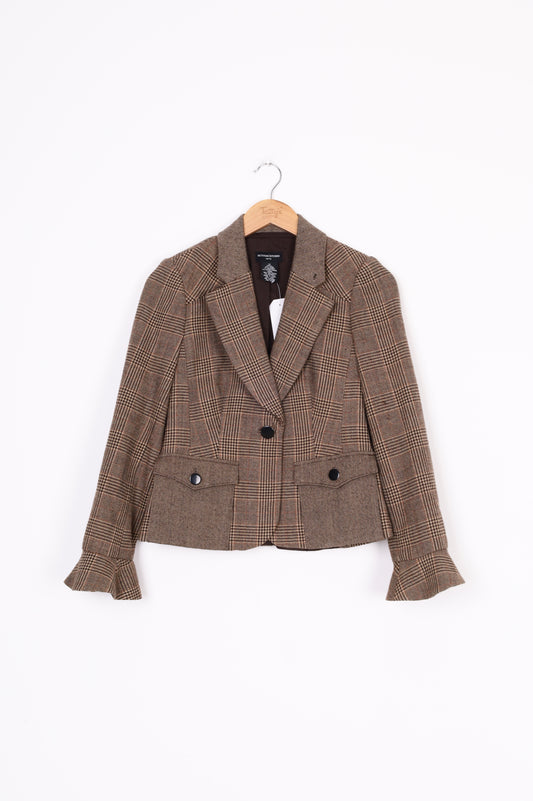Sutton Studio Womens Brown Blazer Size 4