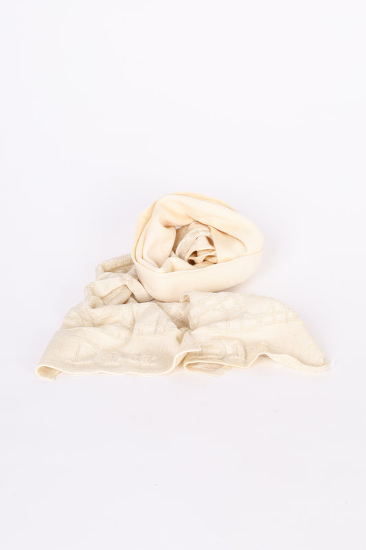 Dior Womens Cream Scarf Size O/S