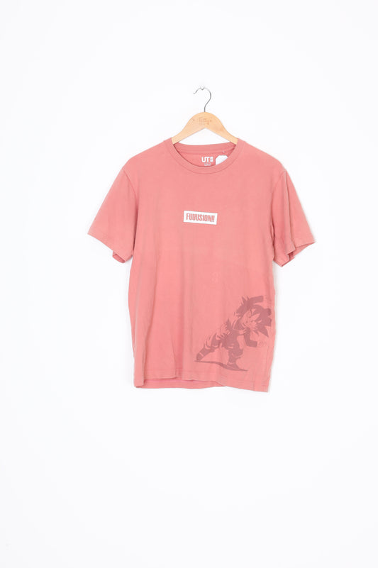 Uniqlo x Dragonball Mens Pink T-shirt Size L