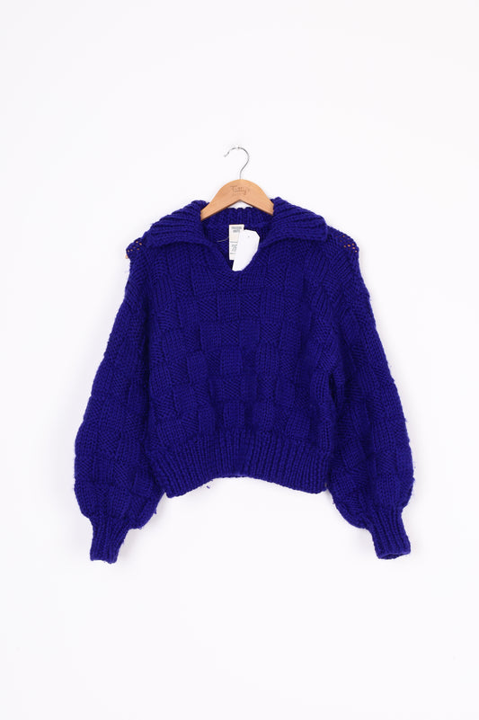 Frisson Knits Womens Purple Jumper Size M