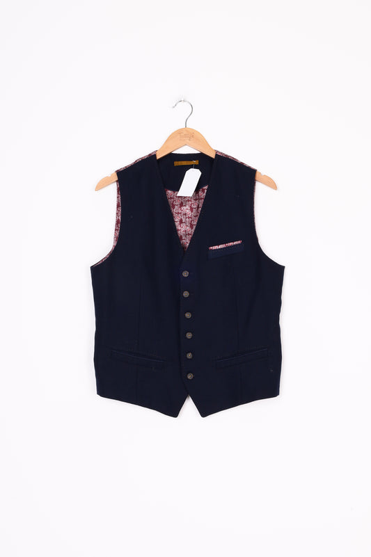 Ted Baker Mens Blue Waistcoat Size 3