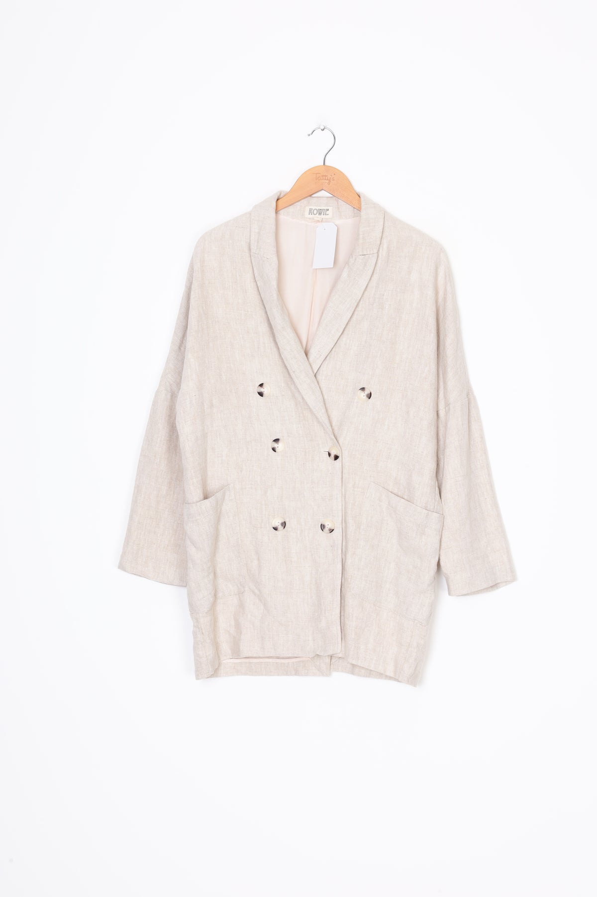 Rowie Womens Beige Blazer Size M