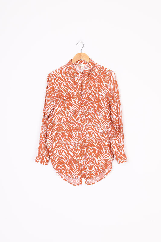 Zulu & Zephyr Womens Orange Shirt Size 8