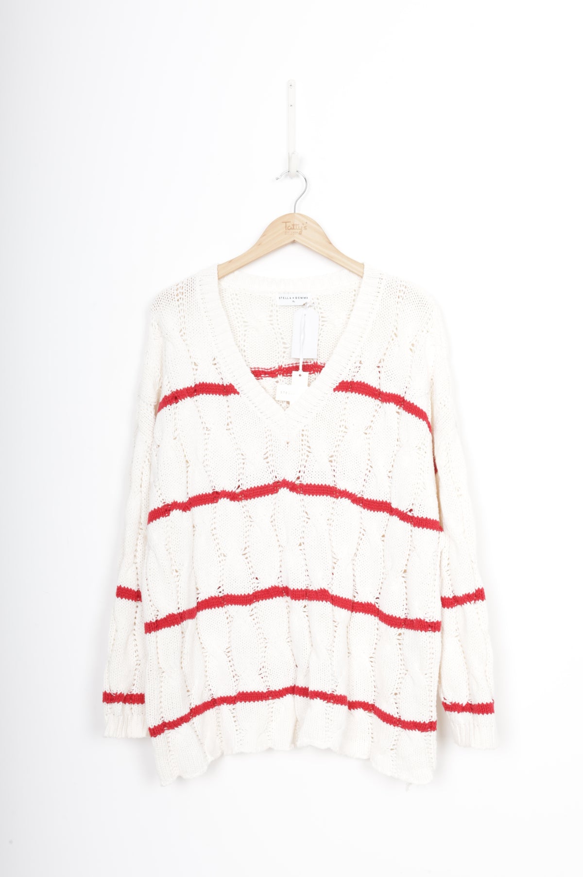 Stella + Gemma Womens White Jumper Size XL