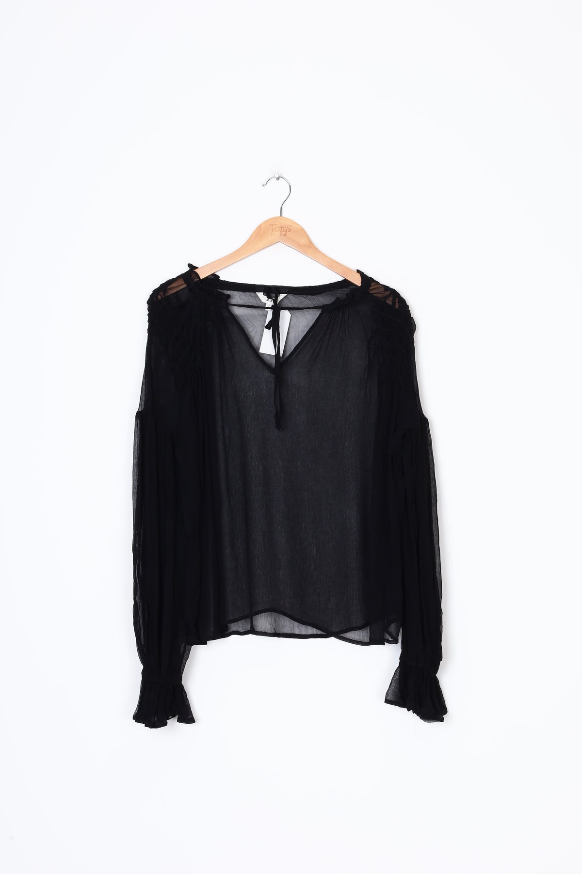 Max Womens Black Blouse Size 12