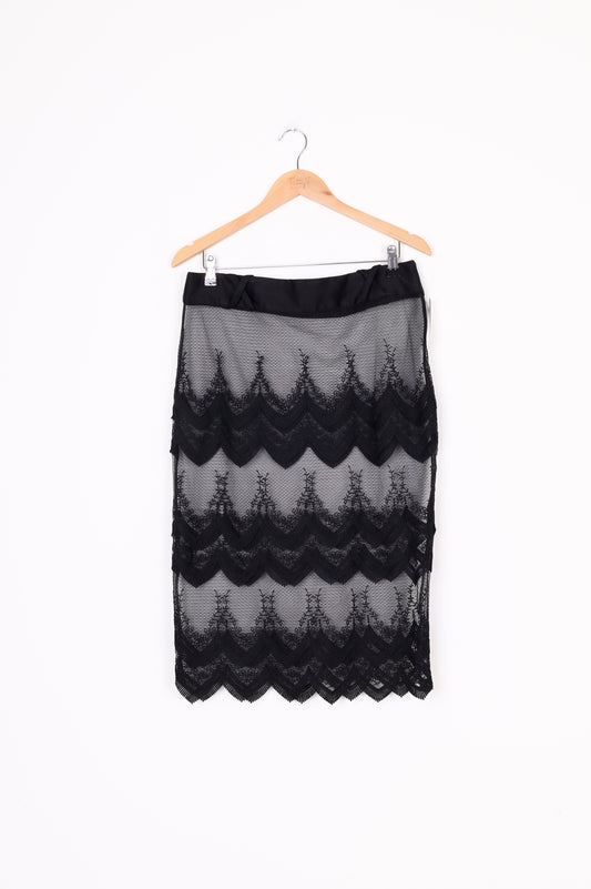 Katherine Victoria Womens Black Skirt Size 14