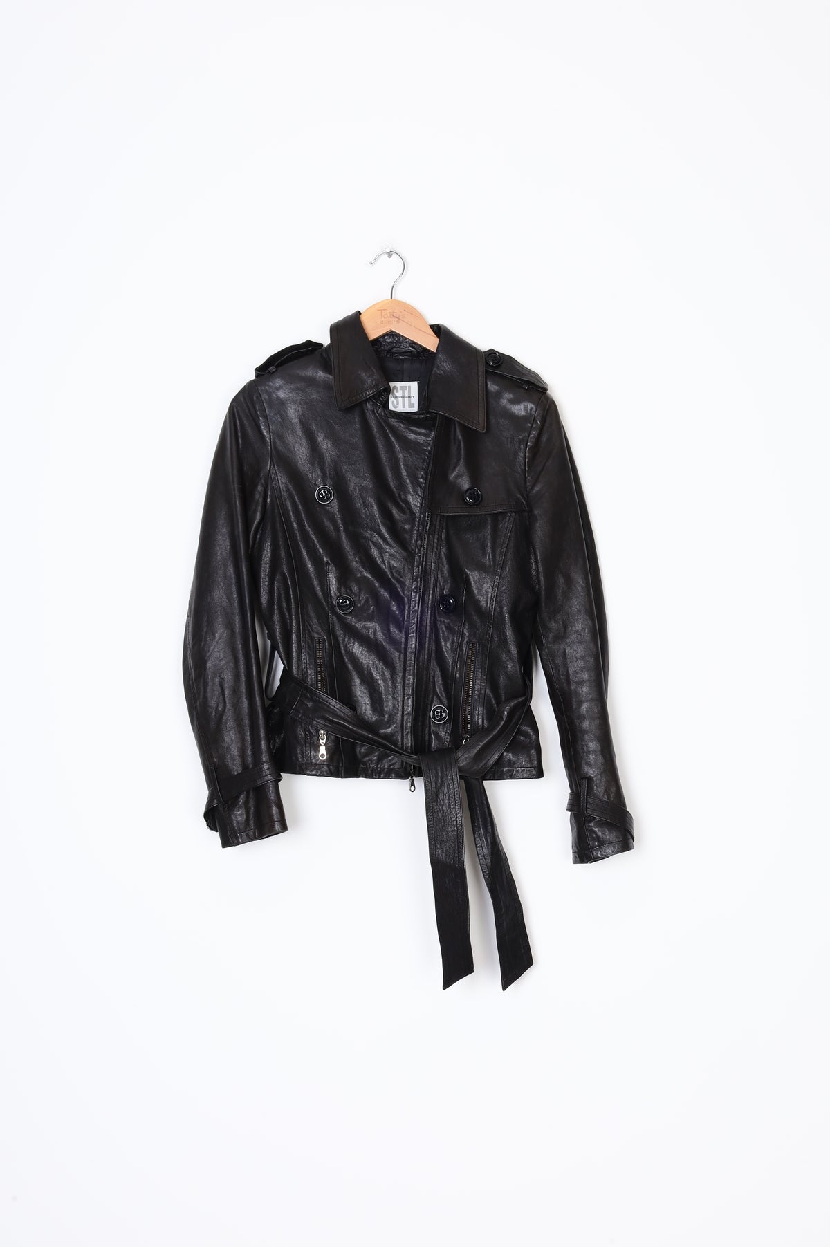 STL leather concept Womens Black Jacket Size 42