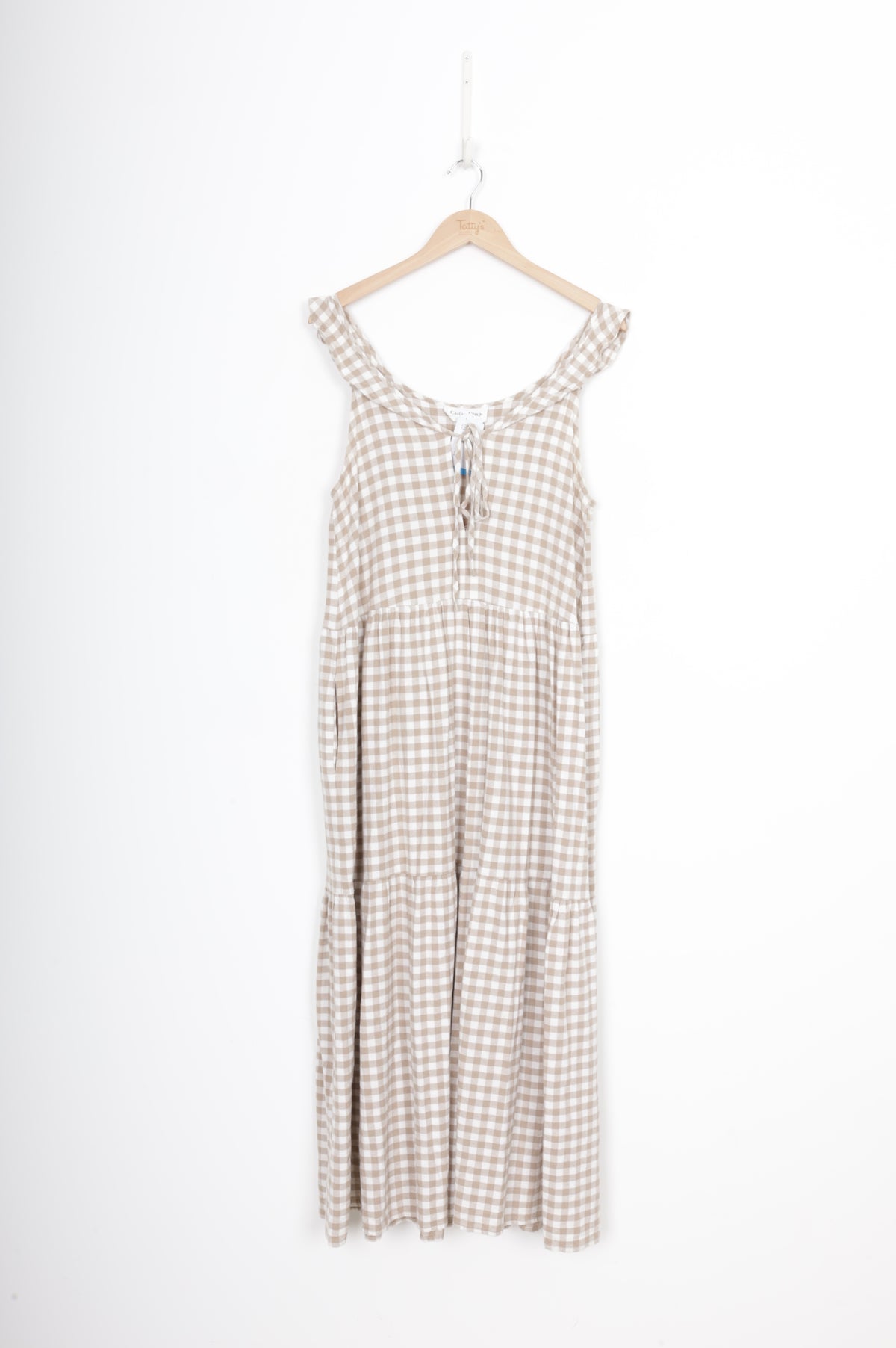 Caitlin Crisp Womens Beige Dress Size 14