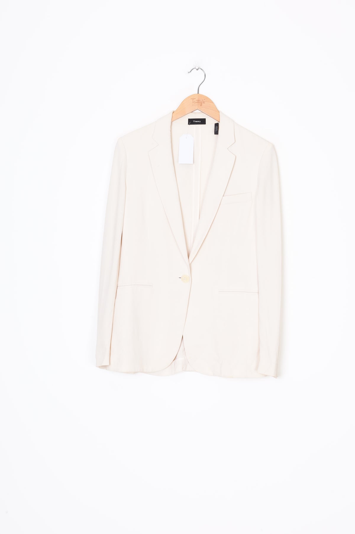 Theory Womens Cream Blazer Size 4