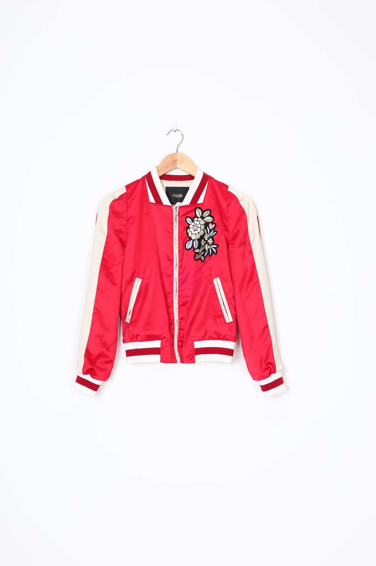 Maje Womens Red Jacket Size EU 38